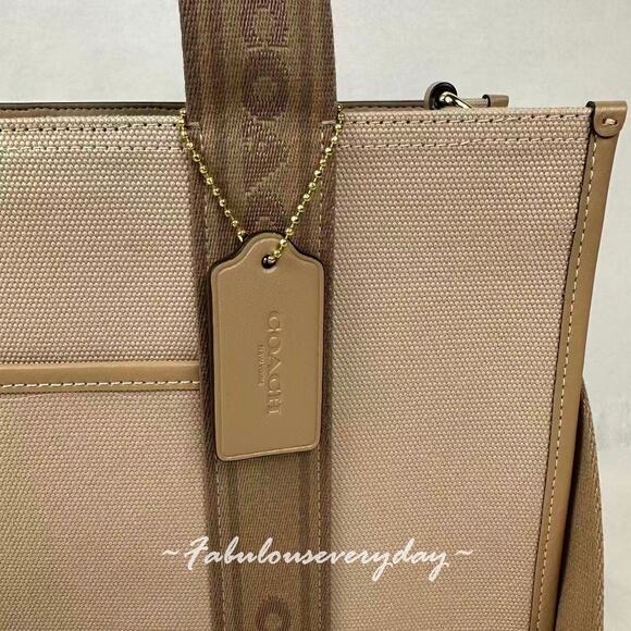 Coach Smith Tote Bag Crossbody In Canvas/Gold/Dark Natural Multi CAK93 NWT - Picture 4 of 8